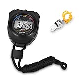 stopwatch Big Screen Interval Timer Dedicated To Training & Sports.Easy to operate stopwatch+Whistle.