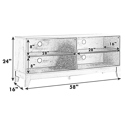 Giantex TV Stand Console Table for 5565" Flat Screen, for Living Recreation Room W/ 4