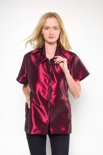 Chloe Pet Grooming Smock and Pet Grooming Jacket (XL, Burgundy)