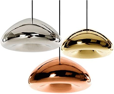 LEDIARY Modern Creative Electroplating Glass Pendant Lamp Circular Shape Hanging Lamp 30CM Shape for Kitchen, Dining Room, Restaurant,Bar, Golden Color