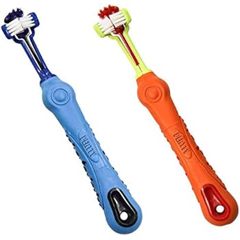pertty 2 Pcs Three Sided Pet Toothbrush Dog Brush Addition Bad Breath Tartar Teeth Care Dog Cat Cleaning Mouth