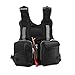 VGEBY Kayaking Fishing Life Jacket Watersports Life Jacket with Multi-Pockets Whistle and Reflective Stripe (Color:Black)