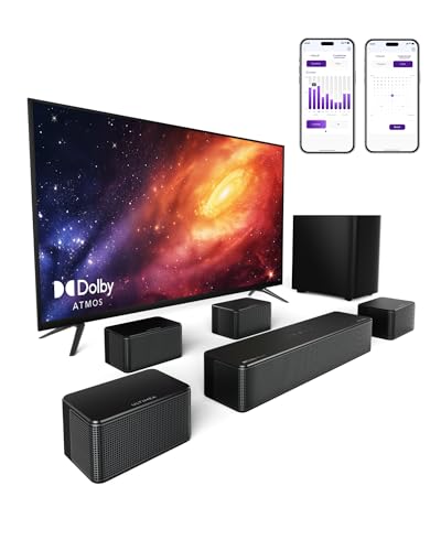 ULTIMEA 7.1 Surround Sound System für TV mit Dolby Atmos, Poseidon D80