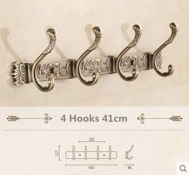 Xiang Xiang vintage Space Aluminum Metal Carving Robe hooks 4-8 Row Hook&Antique wall hook&towel hook for bathroom accessories,A