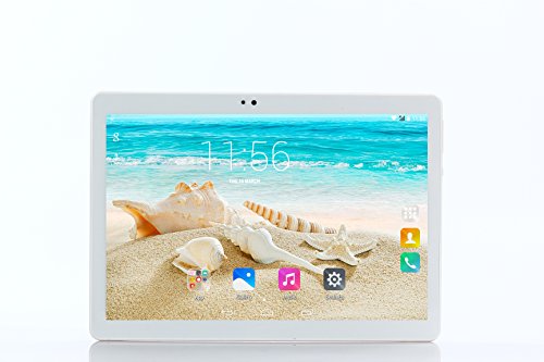 Fire Tablet 10 Inch Computers 3G Phone Call Android 4.4 Quad Core 16GB HD IPS Screen 10.6 Dual-band WIFI Bluetooth HD Video 3D Games Support 2G 3G SIM Card 10.1 (Gold)