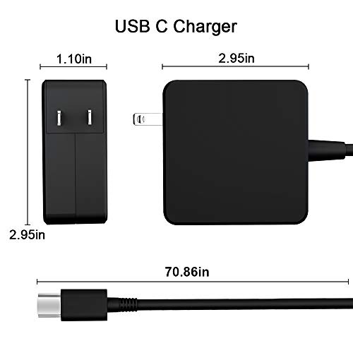 Feirsh 87W USB-C Power Adapter, 90W Type C AC Laptop Charger Cord Replacement for MacBook Pro,HP,Dell,Lenovo and Other USB C Laptops Pads or Phones - Thumbnail 2