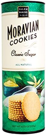 Salem Baking Company Classic Sugar Moravian Cookies, 4.75 Ounce Tube