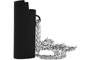 EUBUY Lighter Case, Solid Color Zinc Alloy Portable Vintage Metal Lighter Case Cover Holder Sleeve for Mini Lighter J5 with Chain