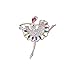 Elegant Jewelry Gold-tone Dress Dancing Girl Ballerina Dancer Ballet Dance Women Brooches Wedding Pins
