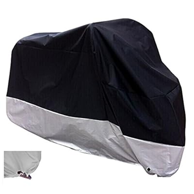 XYZCTEM XXXL large All Season Black Waterproof Outdoor Sun Motorcycle cover,116" For Harley Davidson Honda Suzuki Kawasaki Yamaha and All Motors (Lockholes Include)