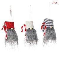 honuansortory 3pcs/Set Christmas Handmade Crutch Swedish Gnome Doll Ornaments Holiday Home Party Decor Kids Xmas Gift