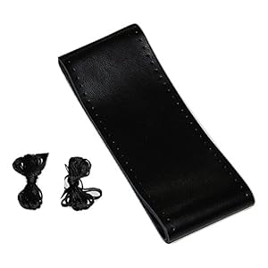 本革 編むハンドルカバー 編み上げ ステアリングカバー 牛革 ブラック