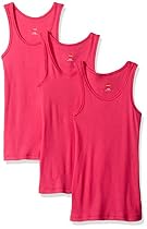 Hanes Little Girls' Ribbed Tank Top (Pack of 3), Amaranth, Medium