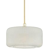 Hudson Valley Lighting 7020-AGB Beechurst Damp-Rated Pendant, 1-Light E26 Medium Base, Aged Brass