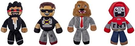 Zoofy Tube Heroes Plush Bundles- 4 Items: Captain Sparklez, Sky, Jerome and Explodingtnt