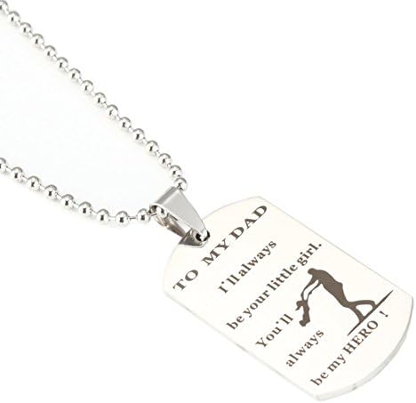 Father's Day Gifts to My Dad I`ll Always Be Your Little Girl Necklace Pendant Christmas Birthday Gifts for Dad Daddy Papa