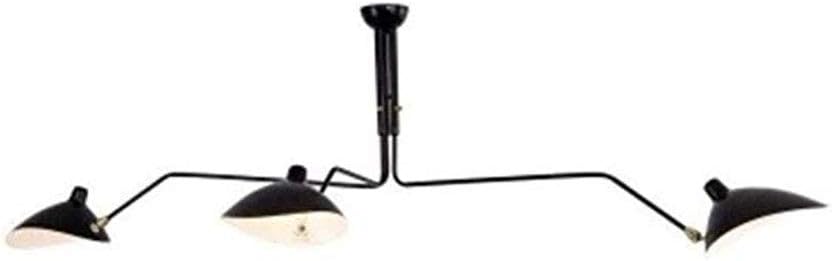 SXMY Mid-Century Modern Ceiling Lamp 3-Arms Large Chandeliers with Adjustable Lamp Head for Living Room Bedroom Dinning Room Cafe [Classe énergétique A+]-black