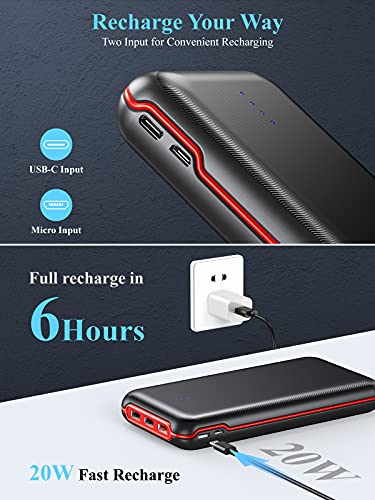 Portable Charger 30000mAh, Gibrit USB-C Power Bank 22.5W PD 3.0, External Battery Pack Fast Charging with 4 Outputs and Dual Inputs USB Type C, Compatible with iPhone Android Pad MacBook Pro and More