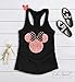 Minnie Mouse Ear Tanks for Women Racerback V-Neck Summer Holiday Tees Girls Custom Workout Muscle Shirts