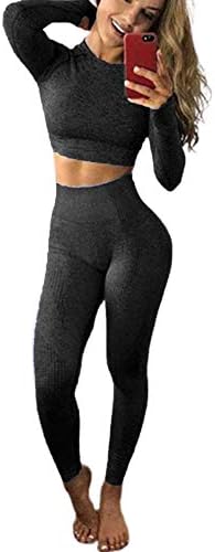 RIOJOY Women 2 Piece Outfits Yoga Sets Sexy Butt Lifting Leggings Sleeveless Gym Padded Crop Tops 1 RIOJOY Women 2 Piece Outfits Yoga Sets Sexy Butt Lifting Leggings Sleeveless Gym Padded Crop Tops