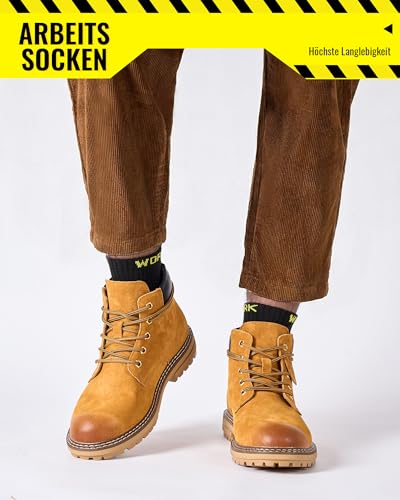 Effeet 10 Pairs of Short Work Socks Men's Quarter Socks, Padded Reinforced Work Socks, Breathable Short Socks with Comfort Waistband, Work Socks