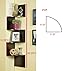 Kings Brand Espresso Finish Corner Zig Zag Hanging Wall Shelf