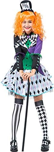 Honfill Crazy Girl Costume Novelty Dress with Oversleeves Numbered Hat