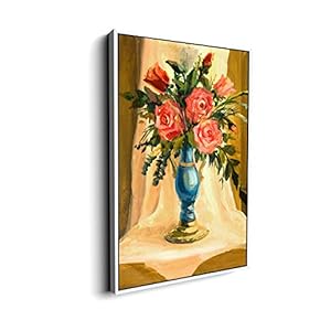 Canvas Wall Art for Living Room, Bedroom Vintage Flower Framed Canvas Prints for Home Decoration Ready to Hang - 16"x24" inches
