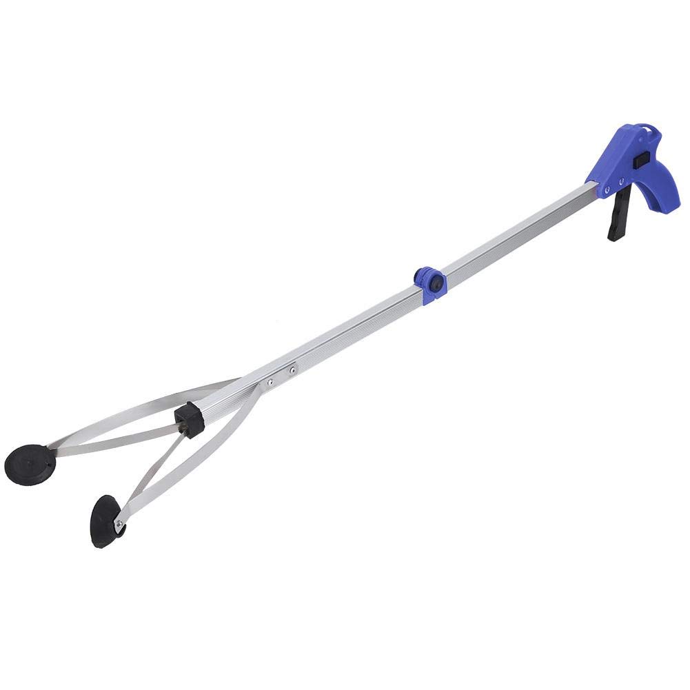 Garbage Picker Extension Grabber Tool Folding Trash Grabber Litter Picker Rubbish Pick Up Hand Tool for Garden Leaves Waste Pick Up(Blue handle)