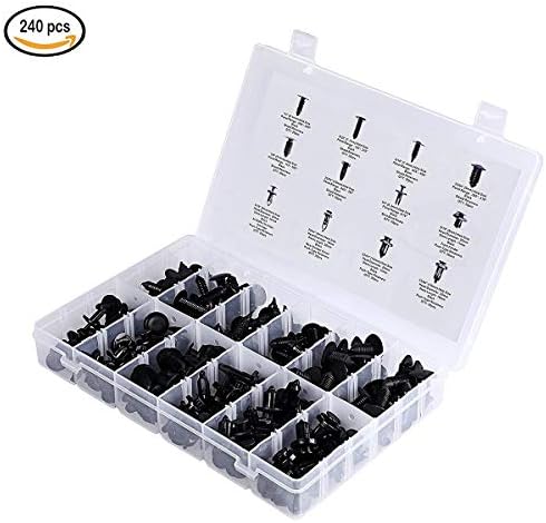 240pcs/Set Car Styling Body Retainer Clip Kit Door Push Retainer Pin Rivet Trim Clip Panel Moulding replacement for Ford, GM, Audi, Chrysler, Toyota, Honda and more