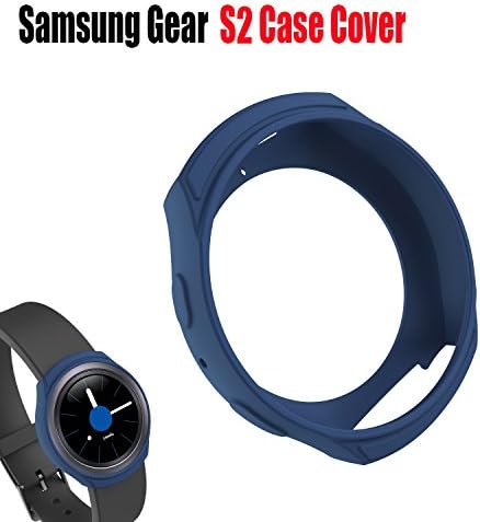 Wabooth Shock-proof Silicone Slim Accessories Protective Band Case Cover for Samsung Gear S2 (S2 SM-R720 / SM-R730 ONLY) Smart watch-Blue