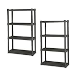 Sterilite 4 Shelf Unit, Flat Gray - Pack of 2