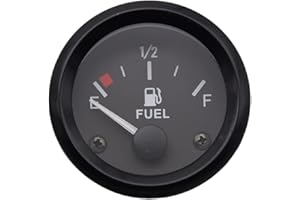 ESUPPORT Universal Car 2" 52mm Pointer Fuel Level Gauge Meter Kit Tank Level Indicator Float Sensor White Light E 1/2 F Point