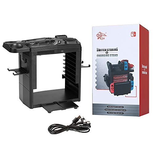 Controller Charger for Nintendo Switch, Charging Dock for Switch Joy-con and Pro Controller, Storage Rack for Switch Accessories
