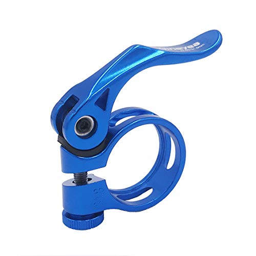 DEERU Aluminum Quick-Release Seat Post Clamp 31.8mm Bike Seat Clamp MTB Bike Road Bike Casual Bike Seatpost Clamp - Blue - Thumbnail 5