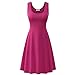 Herou Women Summer Beach Casual Flared Midi Tank Dress (Medium, Rose)