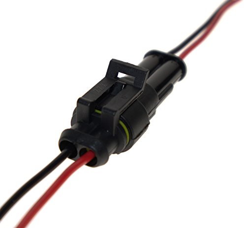 PES 5 Kit 2 Pin Way Waterproof Electrical Wire Connector Plug Automotive Wire Connectors Car Auto Waterproof Electrical Connector And Plug Socket Kit with Wire AWG Gauge Marine - Thumbnail 4