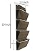 Microtimes Hanging Wall Organizer Wall Mount/Over The Door Office Supplies Storage Mail Organizer for Notebooks,Planners,File Folders (4 Pockets, Coffee)
