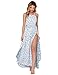 Blooming Jelly Women's Halter Crisscross Back Side Cutout Front Slit Floral Maxi Dress Washed (M)