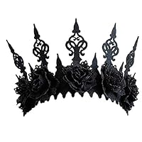 Betfandeful Gothic Crown, Black Crown, Halloween Makeup Masquerade Show Photo Wreath Headband