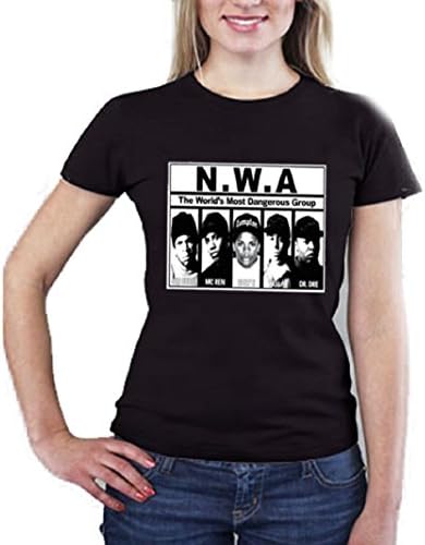 Aizada 2 Women's NWA N.W.A. Straight Outta Comton Women'sT-Shirt 3XL Black
