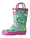 OAKI Toddler Rain Boots - Perfect Kids Rain Boots for Any Weather - Durable Rubber Baby Rain Boots Keep Little Feet Dry, Lightweight Waterproof with Easy-on Handle, Green Floral, 8T Toddler