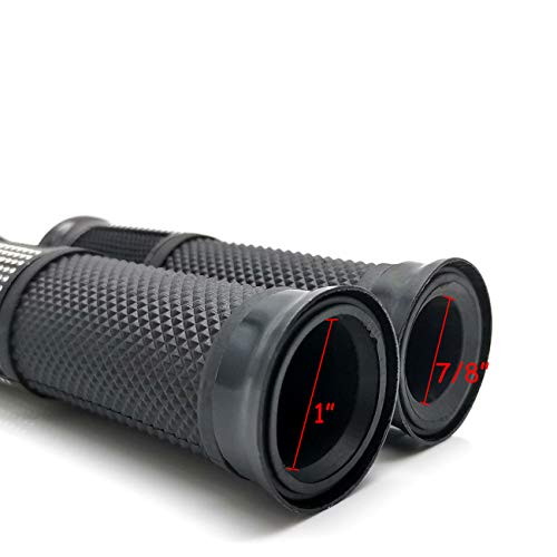 ROMASO Motorcycle Grips 7/8" 22mm 25mm Non-slip Comfort Handlebar Grips Motorcycle Black For Handa Suzuki Yamaha KTM Kawasaki