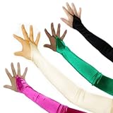 SACAS Fingerless Long Over the Elbow Bridal Satin Gloves with 20 Colors