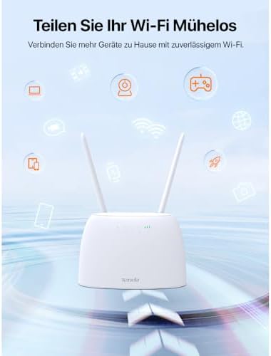 4G07 4G LTE WLAN Router für SIM-Karten (CAT4, AC1200 Dualband 2,4GHz: 300Mbit/s + 5GHz: 867Mbit/s, 150 Mbit/s im Download) Plug & Play, LAN/WAN-Port, 2 Abnehmbare Antennen, MU-MIMO, Weiß