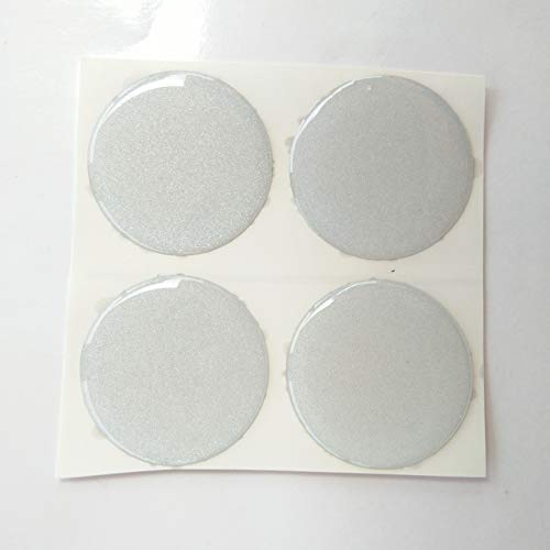 White Round Circle Reflective x4 Domed 3M Decals Safety Reflector Night Gloss 3D Gel Rear Resin Motorcycle Sticker Badge Reflector Bike Bicycle Car Helmet Trunk Tailgate Self Adhesive Decal Mobile Phone Laptop Notebook Mac