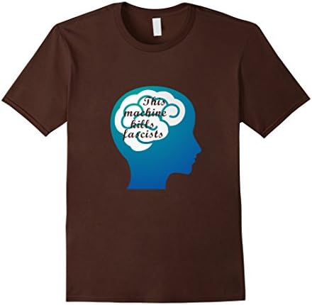 Men's This machine kills fascists shirt XL Brown