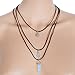 MJartoria 90s Gothic Punk Elastic Henna Tattoo Stretch Choker PU Leather Quartz Multilayer Necklace Set
