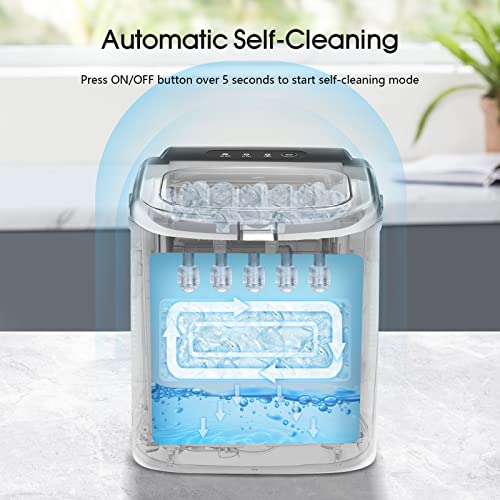 AGLUCKY Ice Makers Countertop,Protable Ice Maker Machine with Handle