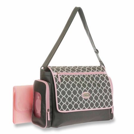 Baby Boom Flap Messenger Diaper Bag with Quick Find System, Grey Print